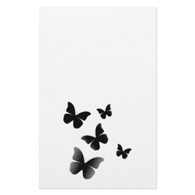 5 Black Butterflies Customized Stationery by VoXeeD