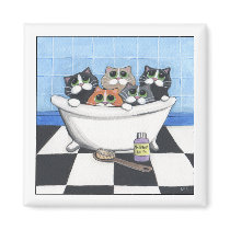 5 Cats Taking A Bath - Cat Magnet by LisaMarieArt 5 Cats Taking A Bath - Cat Magnet