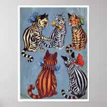 5 Charming Cats Louis Wain Posters
