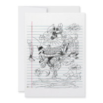 5 Clouds Pen Doodle Notebook Paper Sketch Custom Invitations