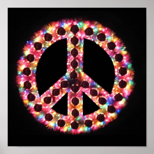 5color peace sign poster Zazzle