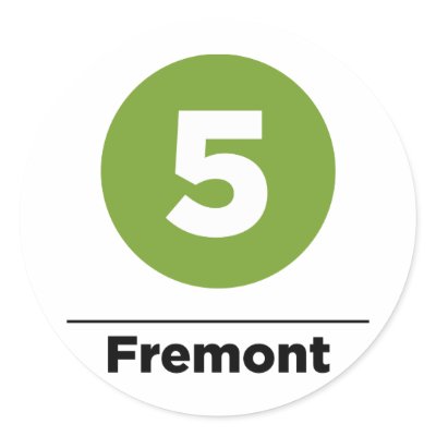 5-fremont-black round sticker by phillustrations