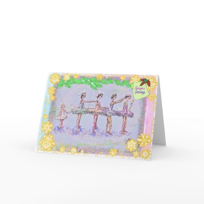5 Girls in a Row-Nutcracker-290 Greeting Card by cynthiasballetart