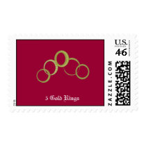 5 Gold Rings - Holiday postage stamps