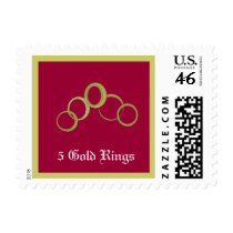 5 Gold Rings - Holiday postage stamps
