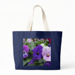 5 Lavender Purple Blue Pansy Tote Bags