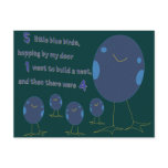 5 Little Birds Post Card