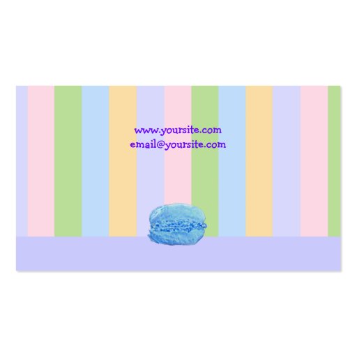 5 Macarons stripes Bakery Business Card (back side)