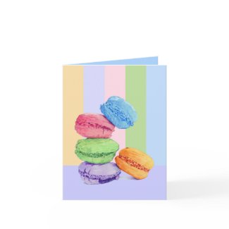 5 Macarons stripes Card card