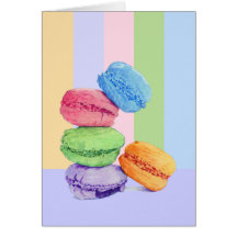 5 Macarons stripes Card