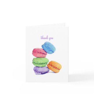 5 Macarons Thank You Note Card card