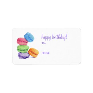 5 Macaroons Birthday Gift Tag Label label