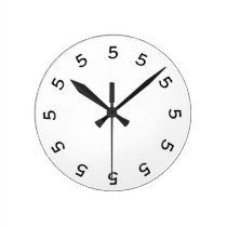 5 o'clock Simple Wall Clock at Zazzle