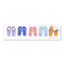 5 Pairs of Flip-Flops Bumper Stickers bumper stickers by ginyhogan 5 Pairs of Flip-Flops Bumper Stickers bumper stickers