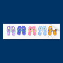 5 Pairs of Flip-Flops Bumper Stickers bumper stickers