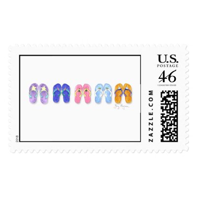 5 Pairs of Flip-Flops Custom Postage by ginyhogan