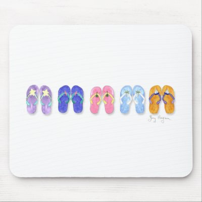 5 Pairs of Flip-Flops Mousepad by ginyhogan