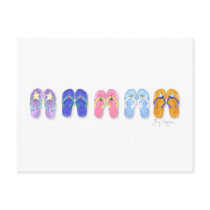 5 Pairs of Flip-Flops Postcard