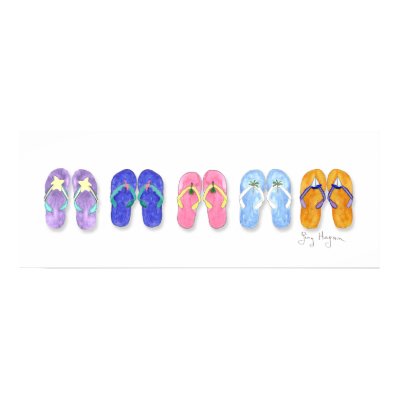 5 Pairs of Flip-Flops Posters & Prints by ginyhogan