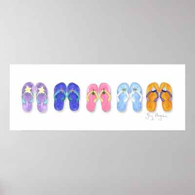 5 Pairs of Flip-Flops Posters & Prints by ginyhogan