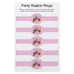 5 per sheet Baby Girl Shower Paper Napkin Rings Flyers