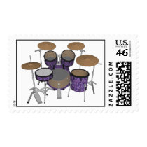5 Piece Drum Kit: Custom Postage Stamps by spiritswitchboard 5 Piece Drum Kit: Custom Postage Stamps