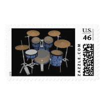 5 Piece Drum Kit: Custom Postage Stamps