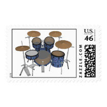5 Piece Drum Kit: Custom Postage Stamps by spiritswitchboard 5 Piece Drum Kit: Custom Postage Stamps