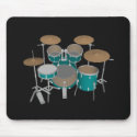 5 Piece Drum Kit - Green Finish - Black Mousepad