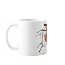 5 Piece Drum Kit - Orange - Coffee Mug - Drum Set