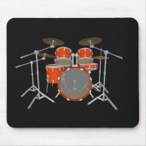 5 Piece Drum Kit - Orange Finish - Drums Mousepad by spiritswitchboard 5 Piece Drum Kit - Orange Finish - Drums Mousepad