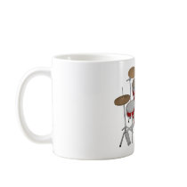 5 Piece Drum Kit - Red - Coffee Mug - Drum Set