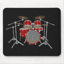 5 Piece Drum Kit - Red Finish - Drums Mousepad by spiritswitchboard 5 Piece Drum Kit - Red Finish - Drums Mousepad