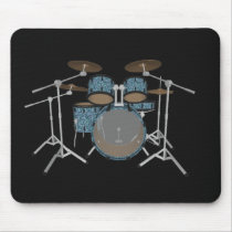 5 Piece Drum Set - Custom Green Drums - Mousepad by spiritswitchboard 5 Piece Drum Set - Custom Green Drums - Mousepad