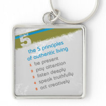 5 Principles 10 Words - Square Keychain keychains