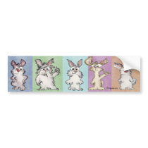 5 Rainbow Rabbits Bumper Sticker bumper stickers
