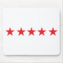 5 red stars icon deluxe mouse pad