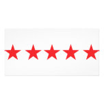 5 red stars icon deluxe custom photo card