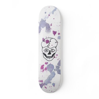 5  skull red splatter skateboard deck by Skull_cracker_decks