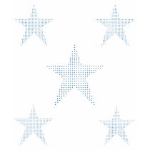 5 Stars, blue pointillism shirt