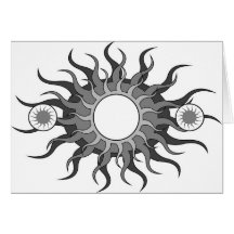 5 suns greeting card