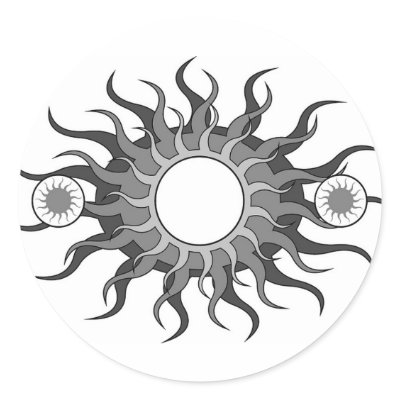 5 suns round sticker by MyOtherPlanet