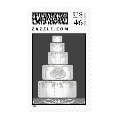 5 tier White Wedding cake Stamps