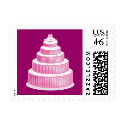 5 tiered wedding cake postage stamps by thecuteinstitute