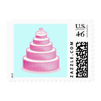 5 tiered wedding cake postage by thecuteinstitute