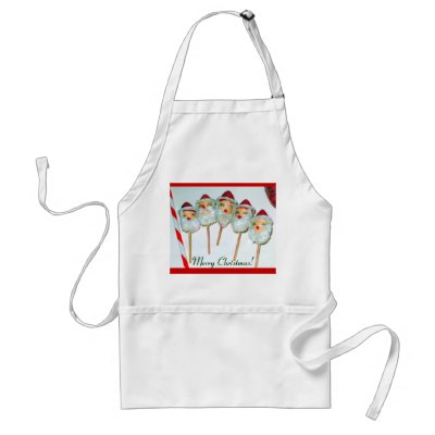 5 Vintage Chenille Santa Cupcake Picks Aprons by ImagineMDD