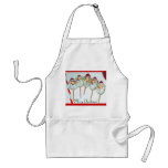 5 Vintage Chenille Santa Cupcake Picks aprons