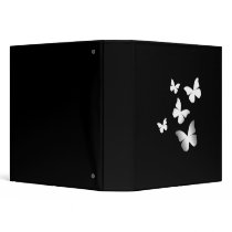5 White Butterflies Binders