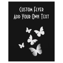 5 White Butterflies Full Color Flyer