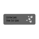 5 White Butterflies Custom Return Address Label